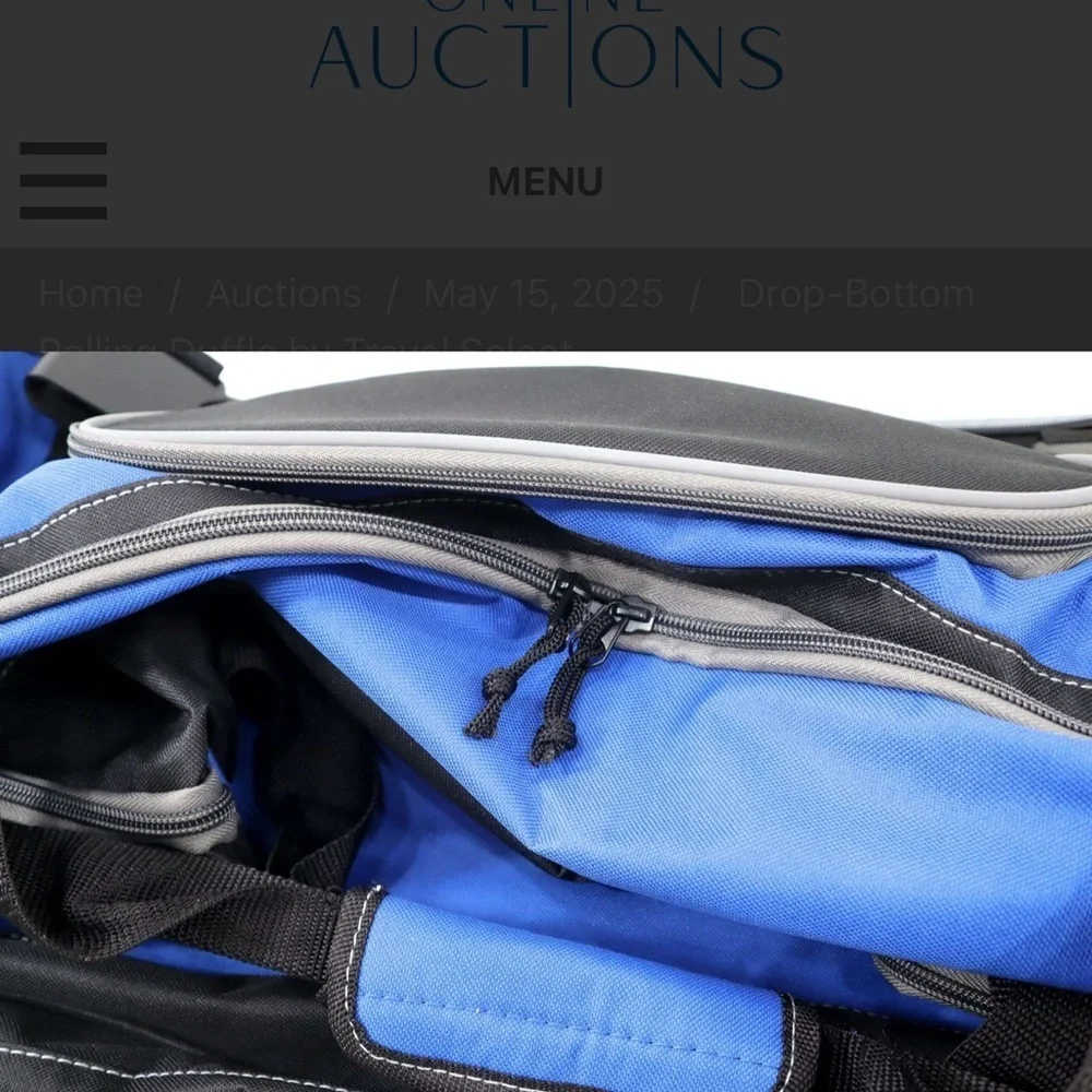 Blue and Black Duffel Bag
